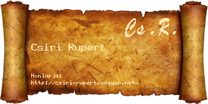 Csiri Rupert névjegykártya